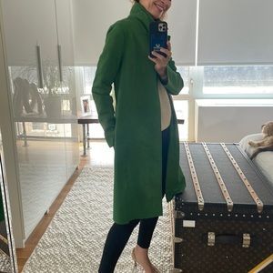 Zara vegan faux suede green coat XS like new